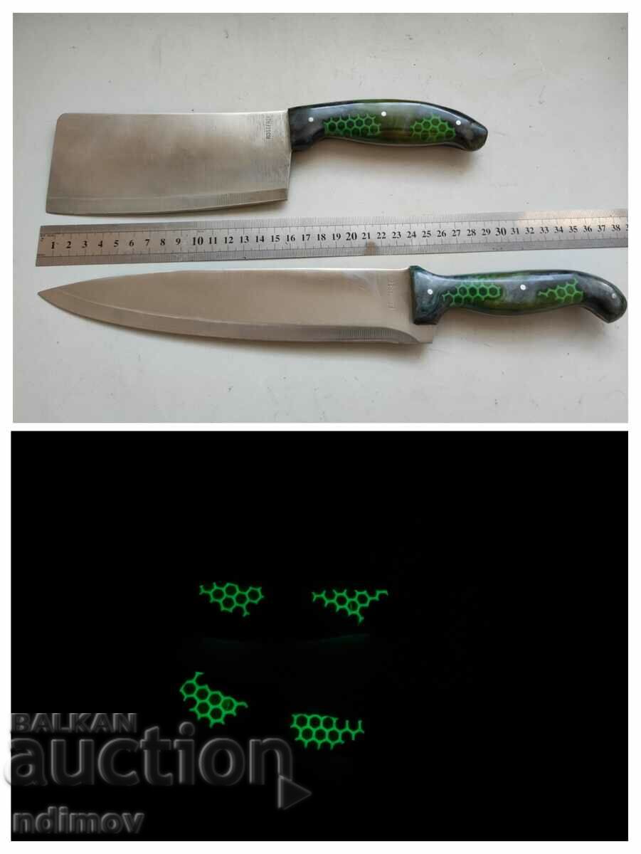 German cooking set knife satyr phosphorescent handles