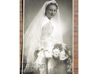 Kingdom of Bulgaria old photo postcard of a bride's dress 1941