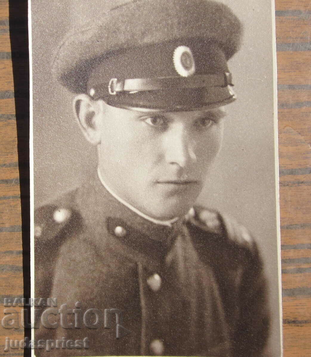Παλιά στρατιωτική φωτογραφία του Βασιλείου της Βουλγαρίας καρτ ποστάλ του υπολοχαγού