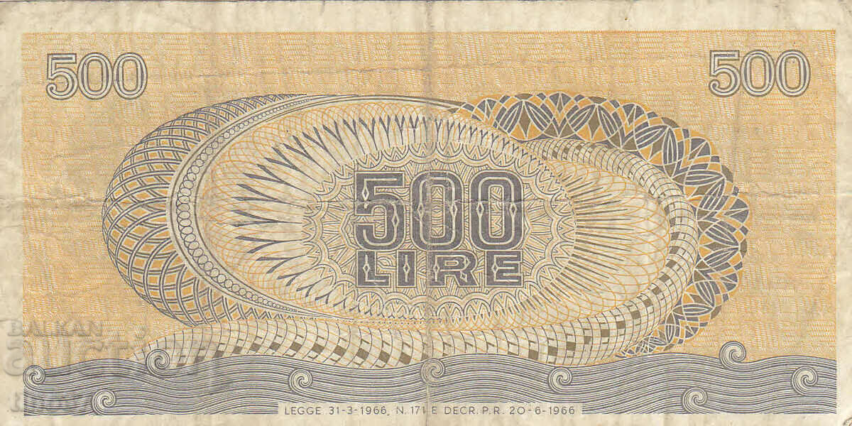 Auction tino37- ITALY - 500 LIRES - 1966 Auction tino37- ITALY - 500 LIRES - 1966