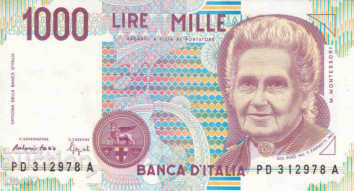 tino37 - ITALIA - 1000 LIRE - 1990 - VF+ cu preț 1.60 BGN | € 0.82