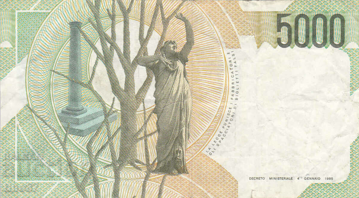 Auction tino37- ITALY - 5000 LIRES - 1985 Auction tino37- ITALY - 5000 LIRES - 1985