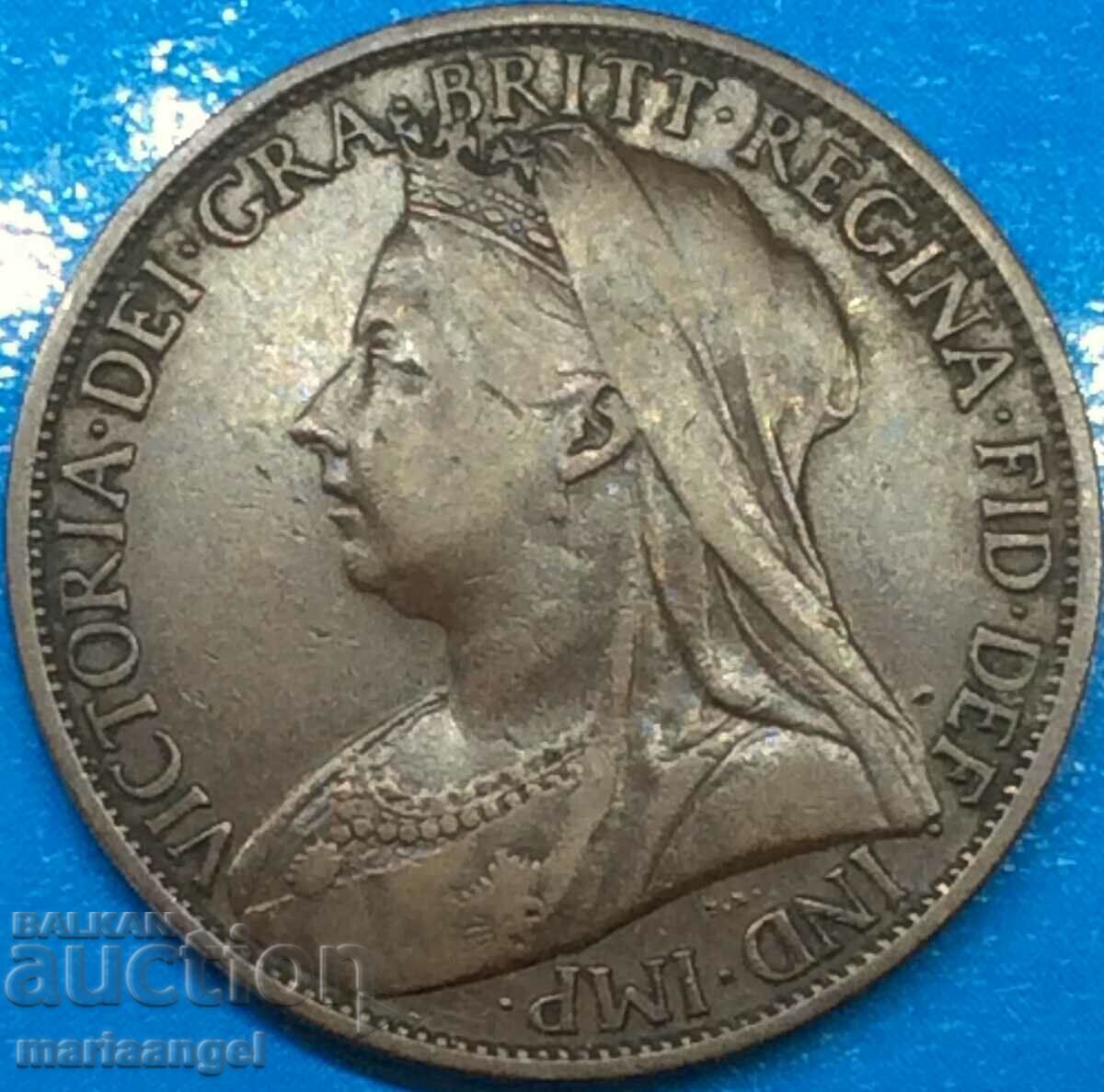 Великобритания 1 пени 1901 30мм бронз