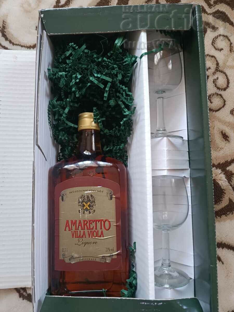 Amaretto de colecție Bella Italia Mandel-Liquor 0.7l ,+Chas