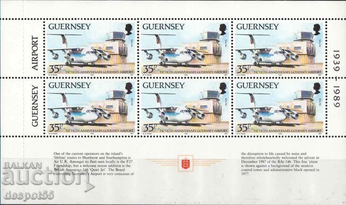 Licitație 1989. Guernsey. 50 de ani de la Aeroportul Guernsey. Trei blocuri. Licitație 1989. Guernsey. 50 de ani de la Aeroportul Guernsey. Trei blocuri.