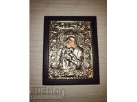 Красива икона Св. Богородица Гърция посребрена перфектна