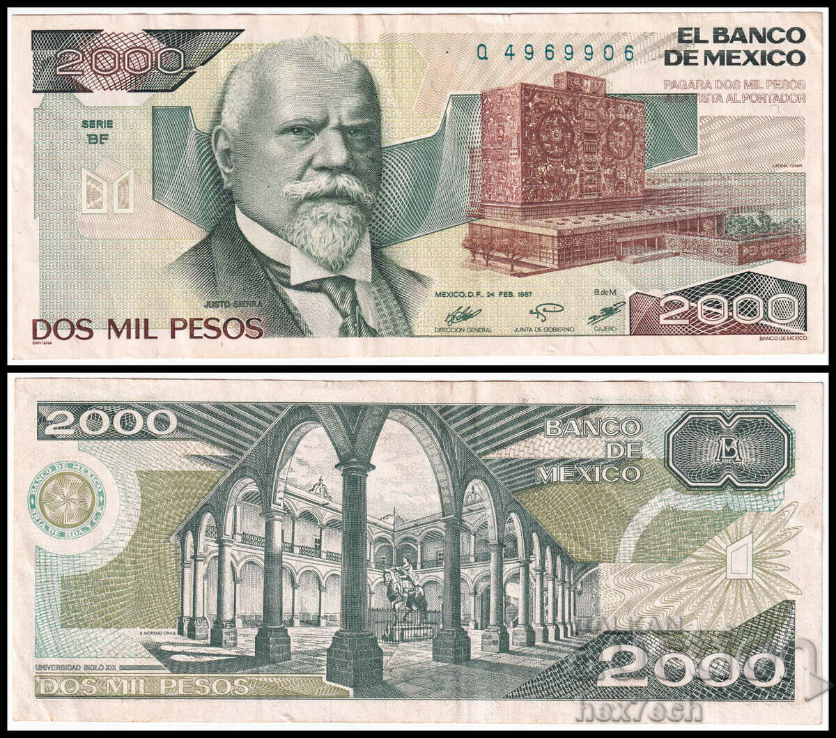 ❤️ ⭐ Mexico 1987 2000 pesos ⭐ ❤️