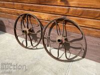 Old wrought iron wheels