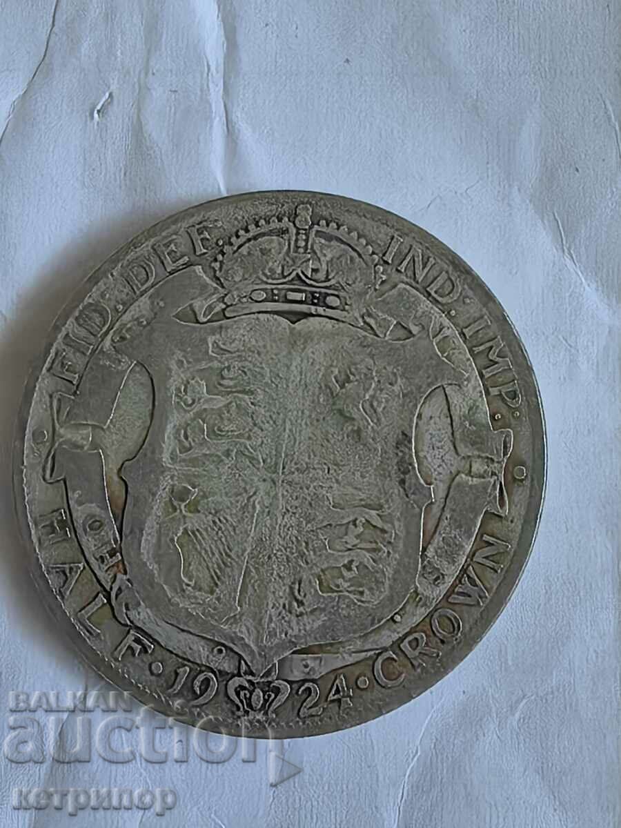 1/2 coroană Marea Britanie 1924 argint