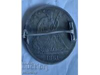 US 1/2 Dollar 1861 Silver Badge