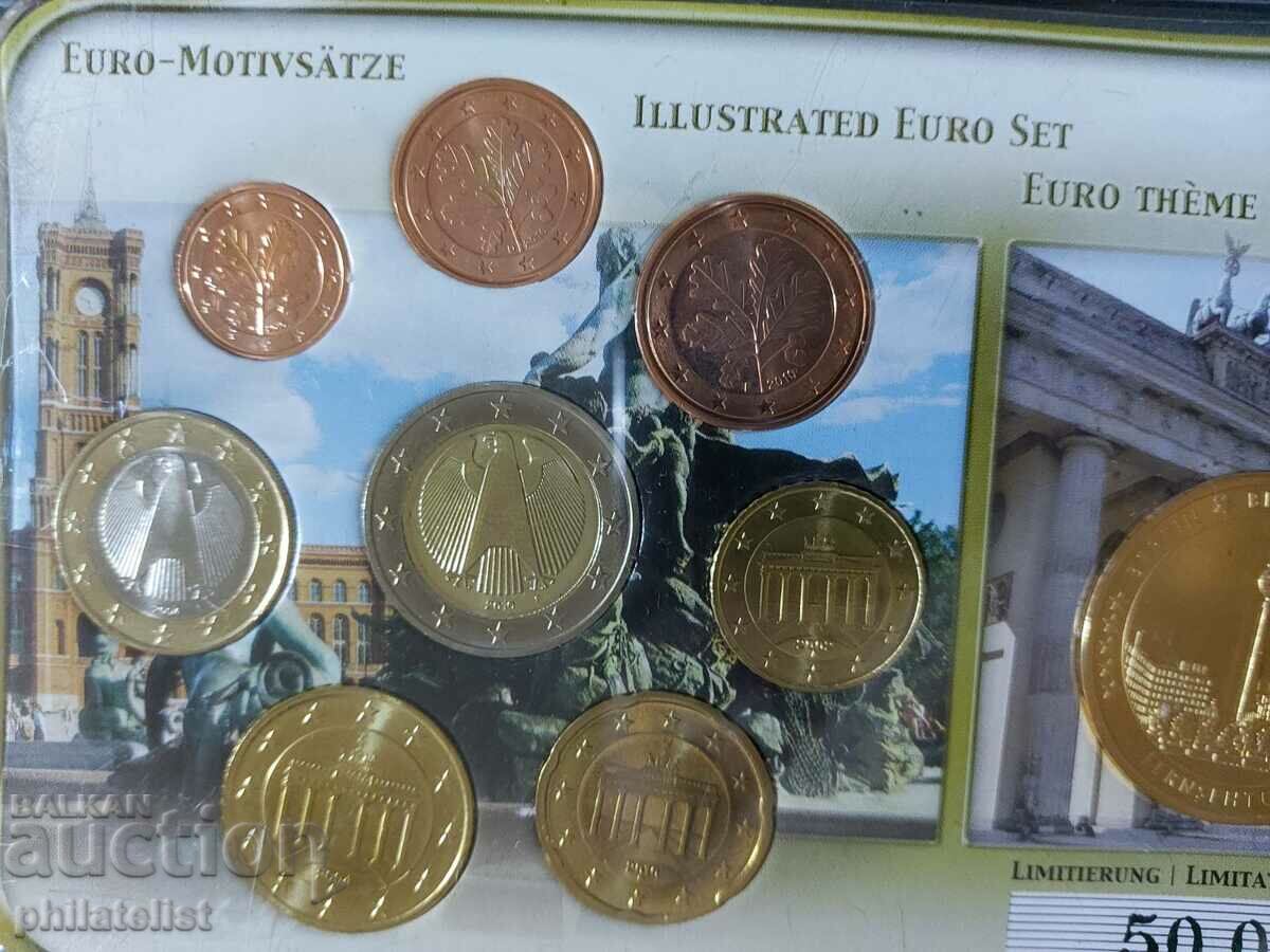 Germany 2002 - 2010 - Euro set 8 coins + the Tower medal with price 25.00 BGN | € 12.78