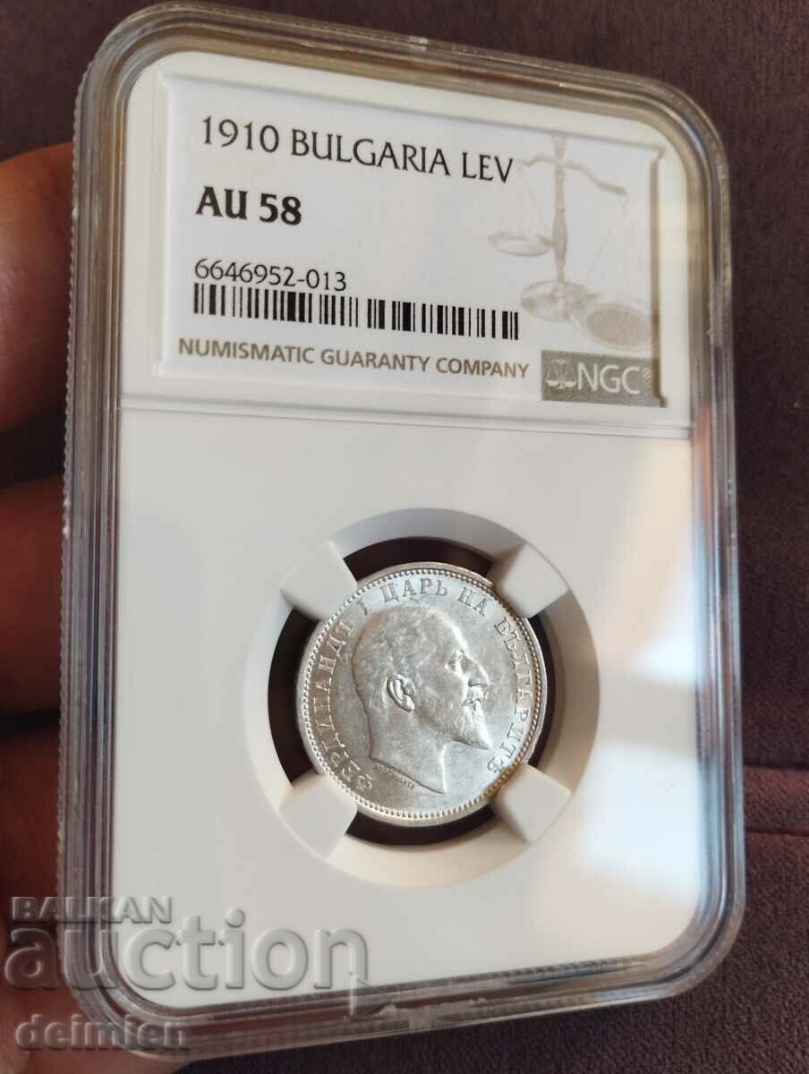 1 BGN 1910 GRADE NGC AU 58, 1 BGN 1910, AU58