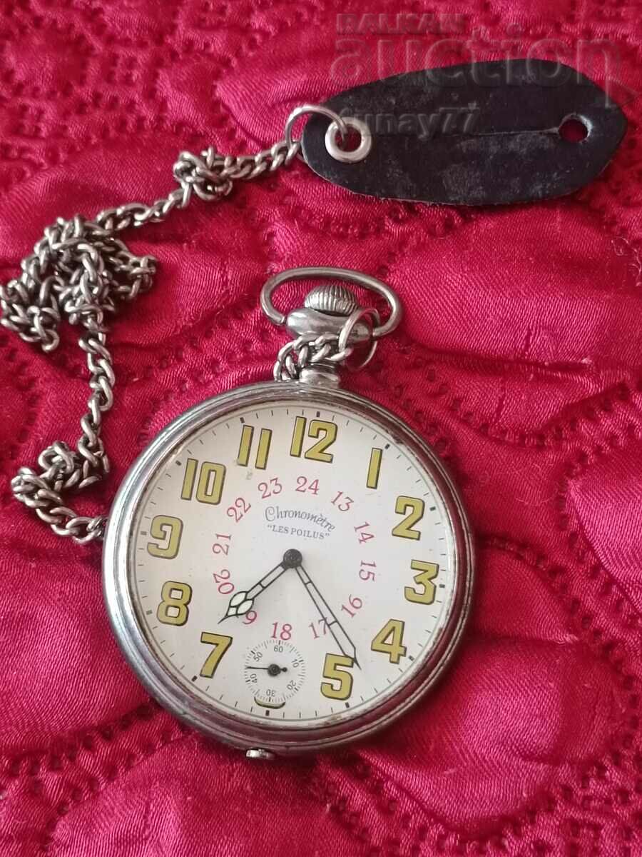 Rare watch Chronometer quartz "les poilus" 50 millimeters