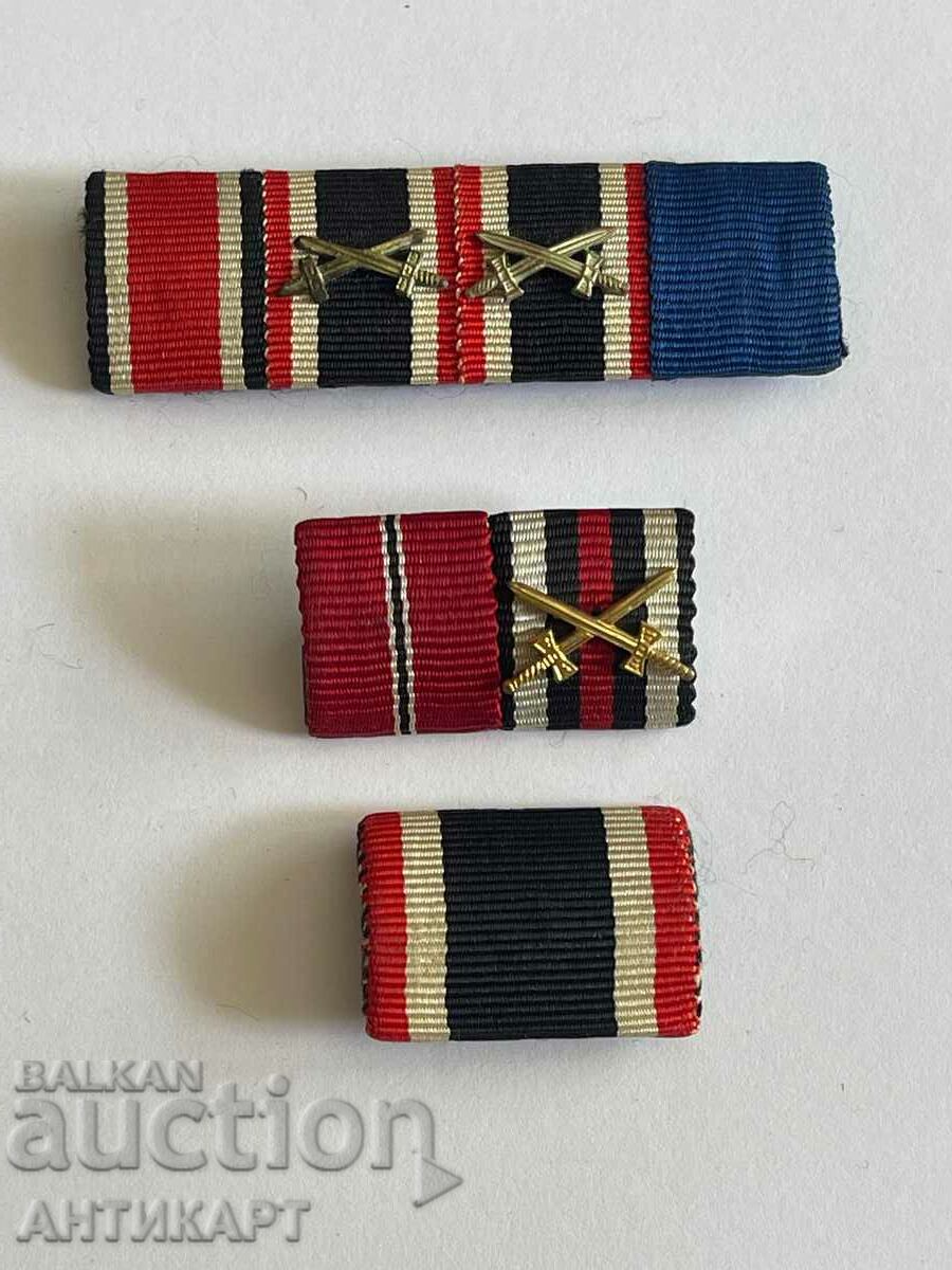 #2 World War I Germ. miniature ribbons for German orders medals