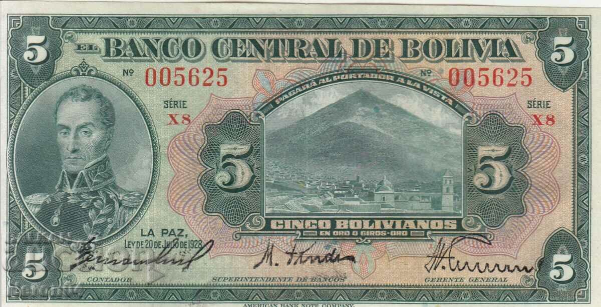 5 Boliviano 1928, Bolivia