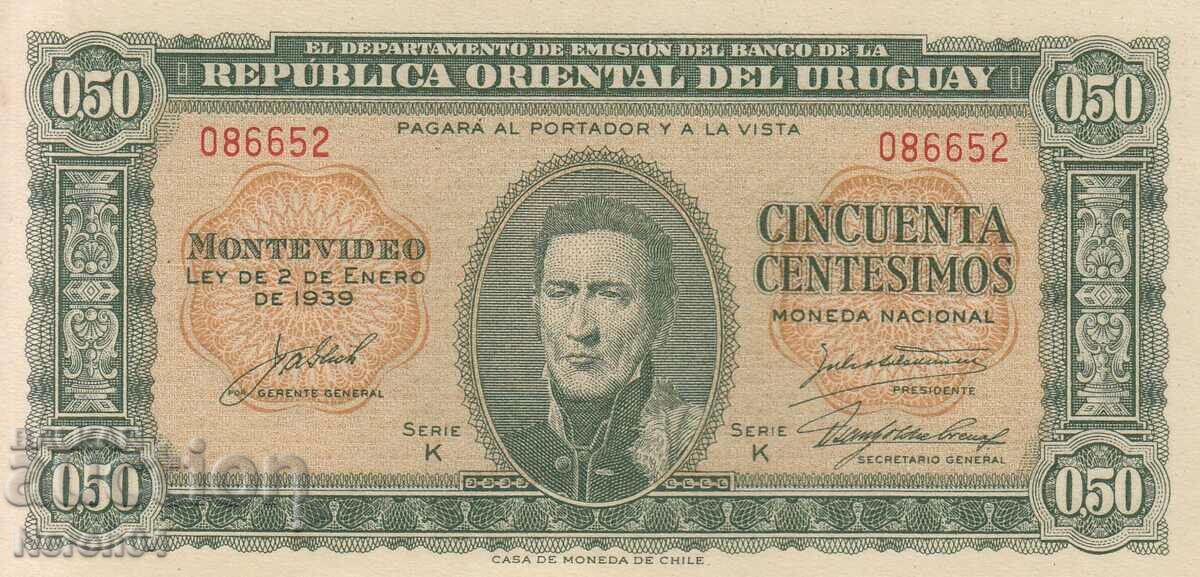 50 центесимо 1939, Уругвай
