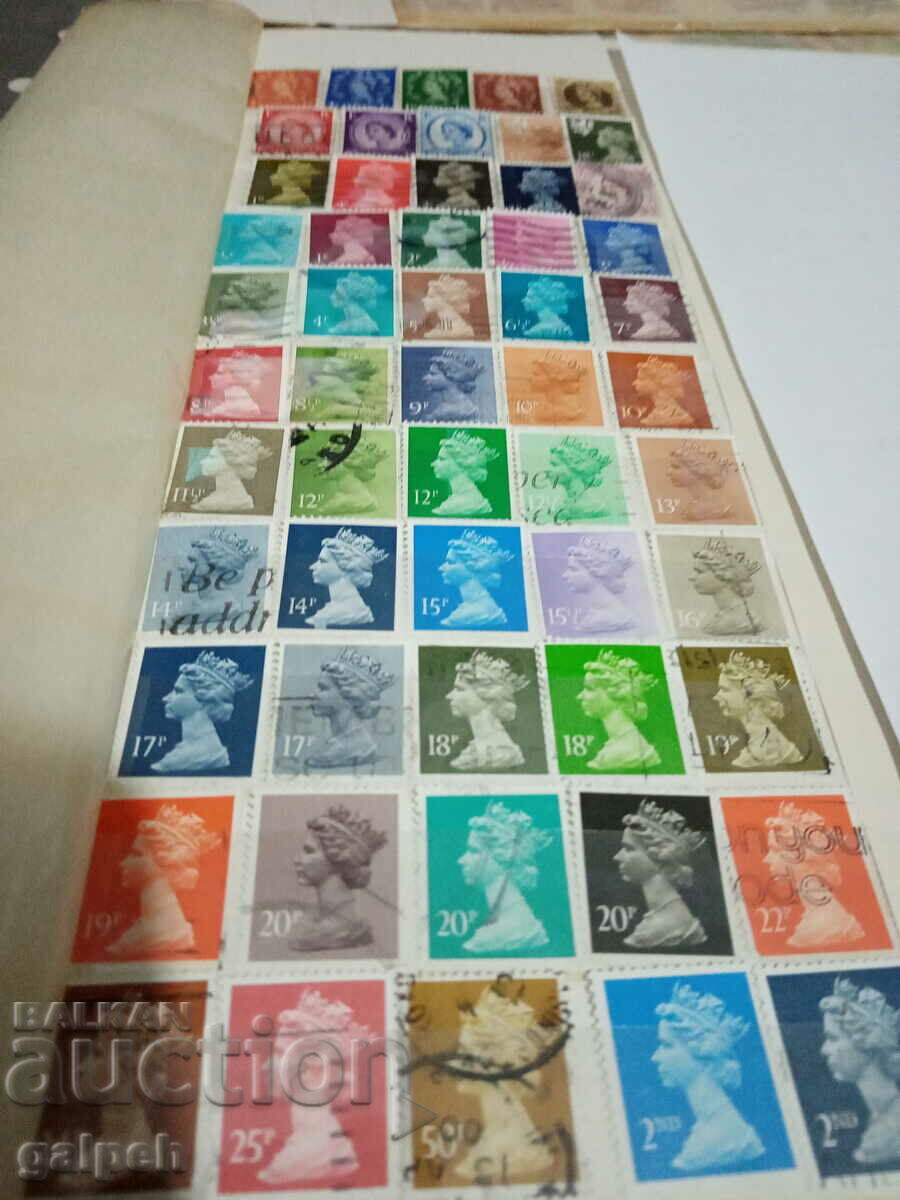 POSTAGE STAMPS - GREAT BRITAIN - ELIZABETH 2 - 55 pcs. - BGN 15 - 5 POSTAGE STAMPS - GREAT BRITAIN - ELIZABETH 2 - 55 pcs. - BGN 15 - 5
