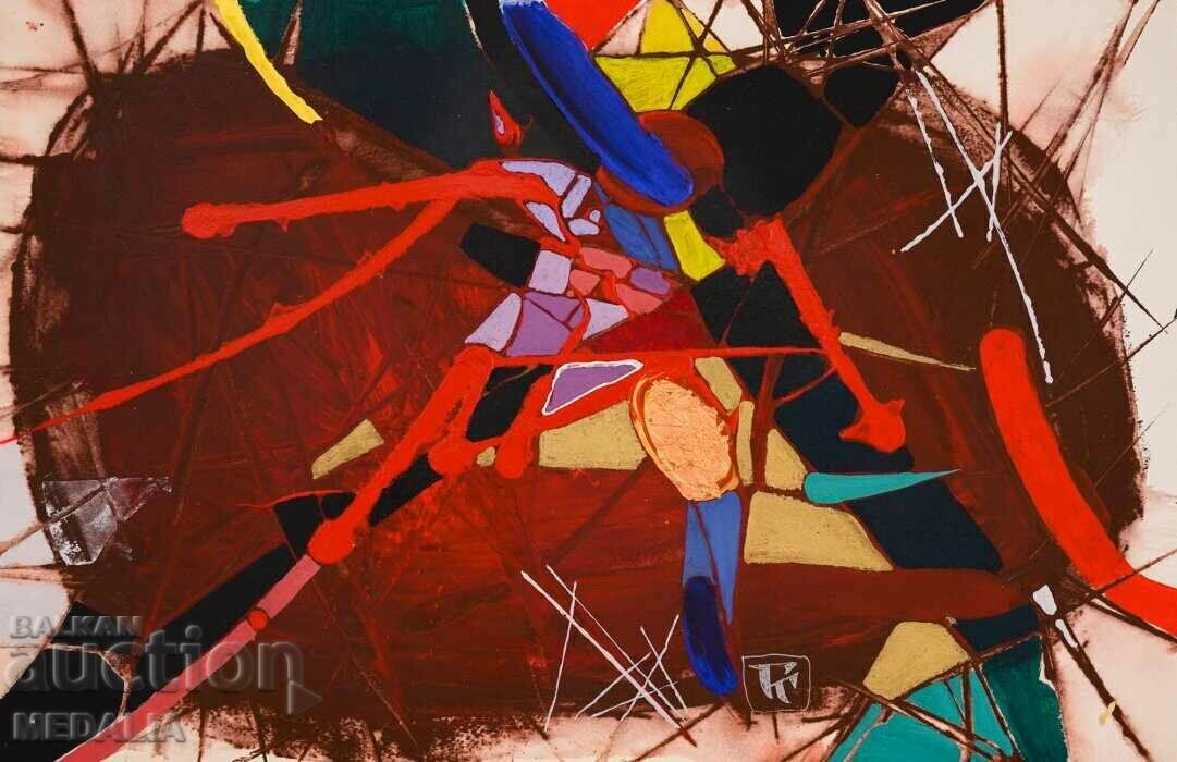Gancho Karabazhakov-"Abstraction"-mixed media-signed