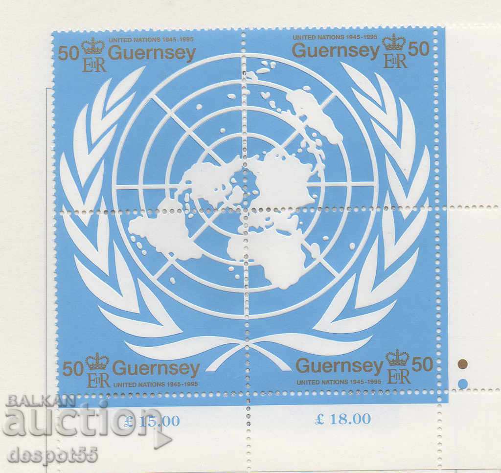 1995. Guernsey. The 50th anniversary of the United Nations.