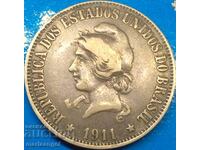 Brazil 2000 reis 1911 20 g silver