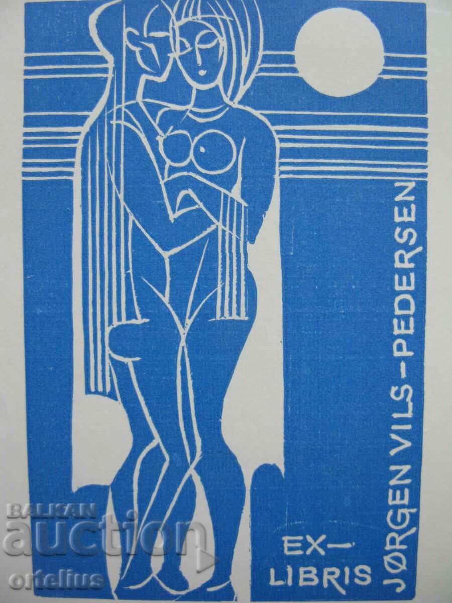 Bookplate Erotic Nude Pedersen (Δανία) ORIGINAL