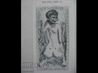 Bookplate Erotic Nude Fritz Kuhn GDR ORIGINAL