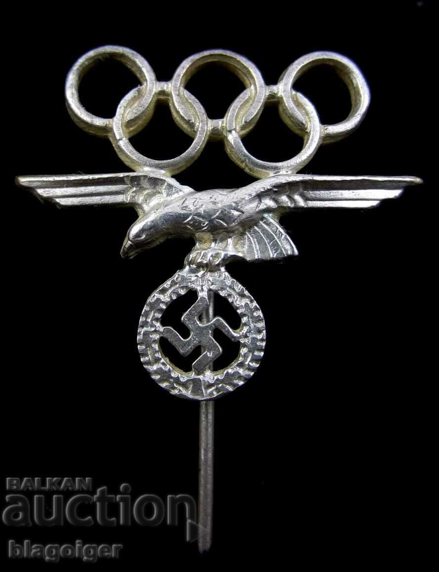 Silver badge-Silver-Olympics Berlin 1936-Swastika with price 58.00 BGN | € 29.65