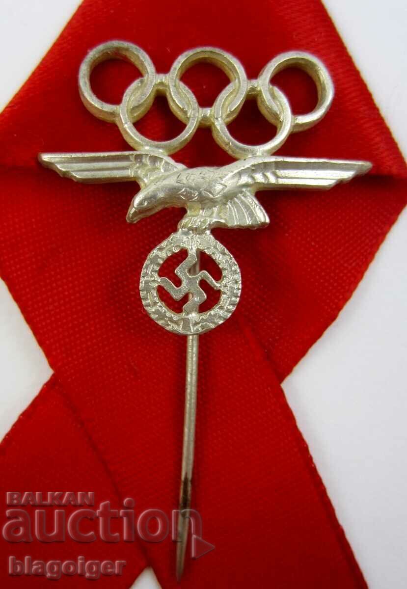 Auction  Silver badge-Silver-Olympics Berlin 1936-Swastika