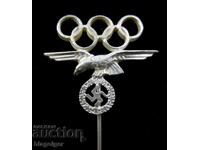 Ασημένιο σήμα-Ασημένιο-Ολυμπιακοί Βερολίνο 1936-Σβάστικα