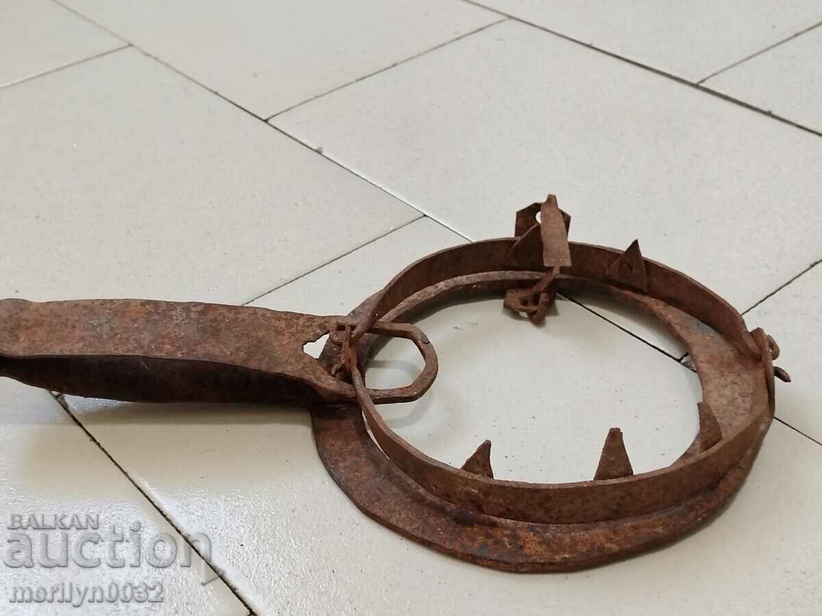 Παλιά σφυρήλατο χέρι παγίδα, σφυρήλατο σίδερο - 7 Παλιά σφυρήλατο χέρι παγίδα, σφυρήλατο σίδερο - 7