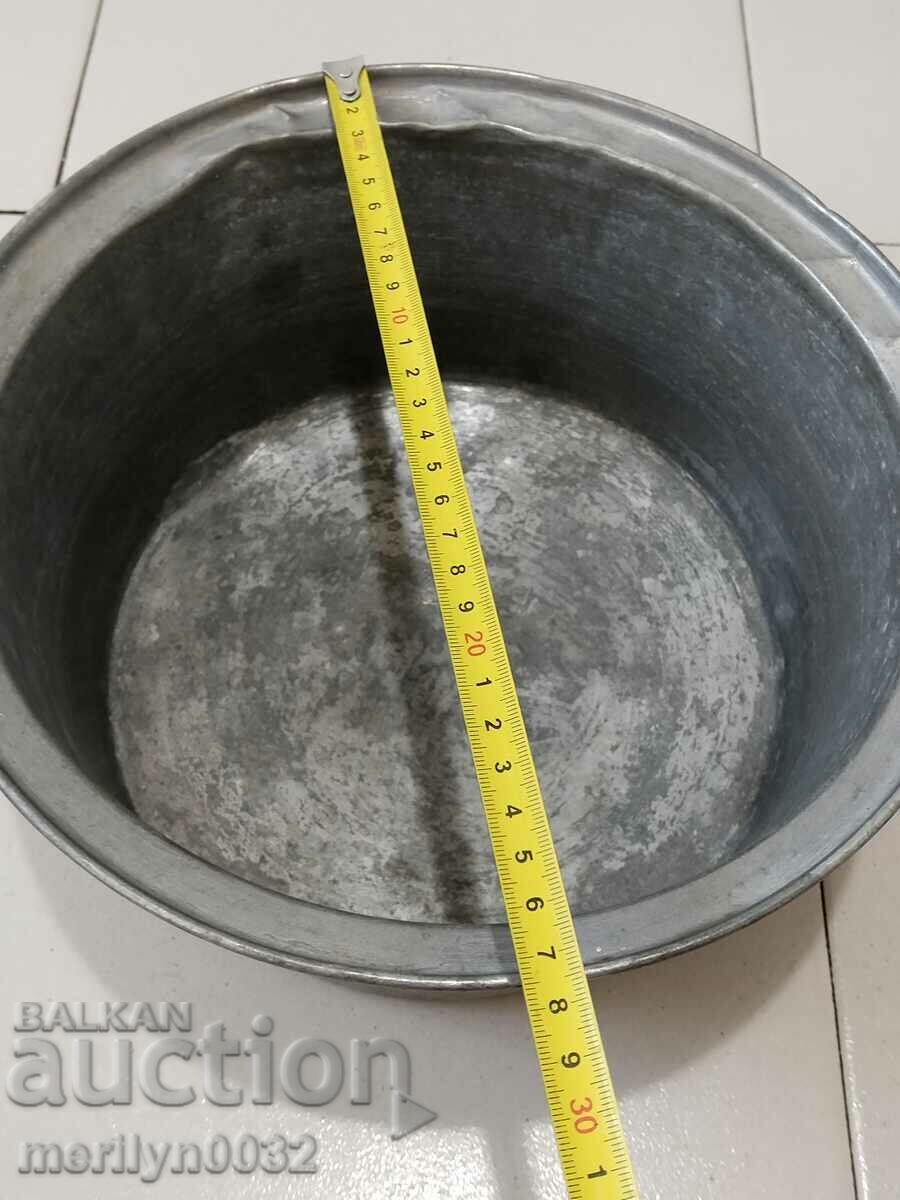 Old tin pot, copper pot with lid - 5 Old tin pot, copper pot with lid - 5