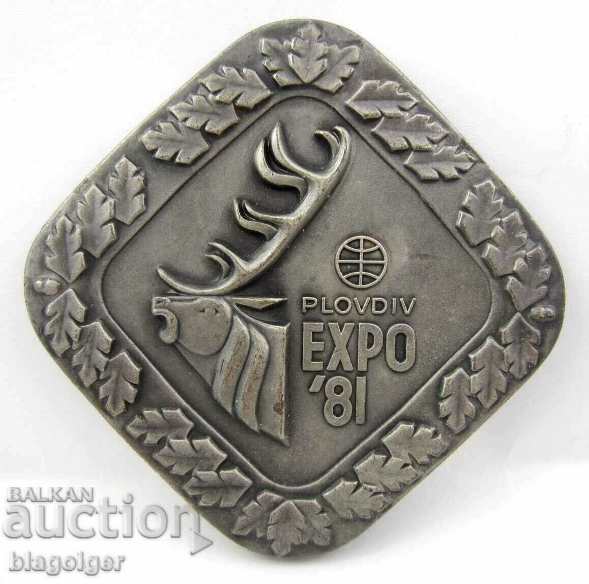 Expoziția Mondială de Vânătoare 1981-EXPO'81-Placă masivă-Medalie