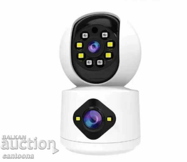 Cameră dublă PTZ Wi-Fi, lentilă duală 6 Mpx, Full HD, slot SD cu preț 51.99 BGN | € 26.58 Cameră dublă PTZ Wi-Fi, lentilă duală 6 Mpx, Full HD, slot SD cu preț 51.99 BGN | € 26.58