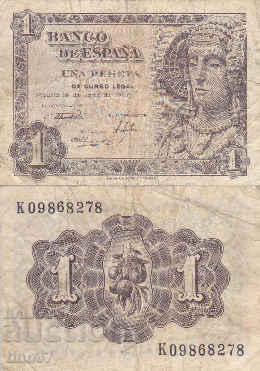 tino37- SPAIN - 1 PESETA - 1948