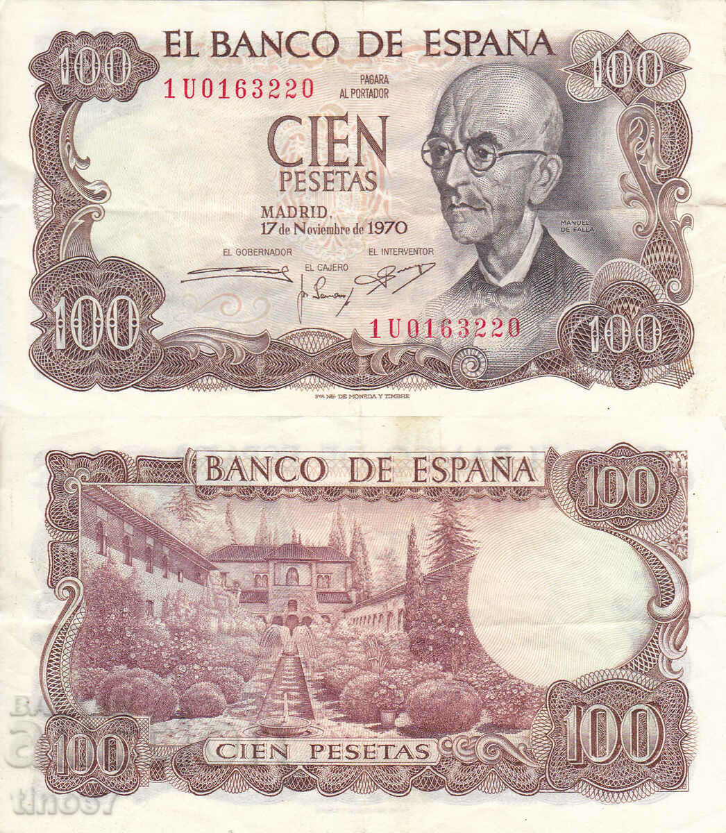 tino37- SPAIN - 100 PESETS - 1970 - VF