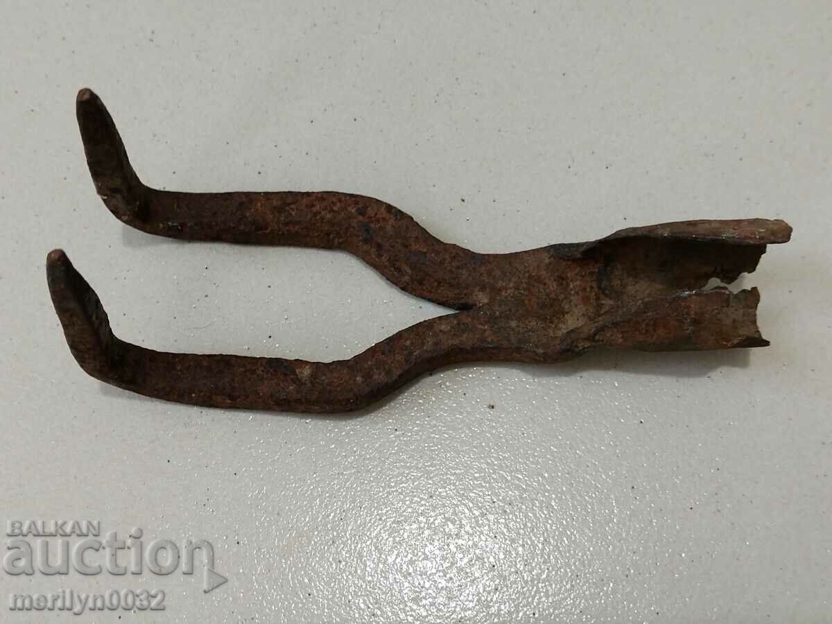 Old Wrought Two Prong, Pitchfork, Wrought Iron - 5 Old Wrought Two Prong, Pitchfork, Wrought Iron - 5