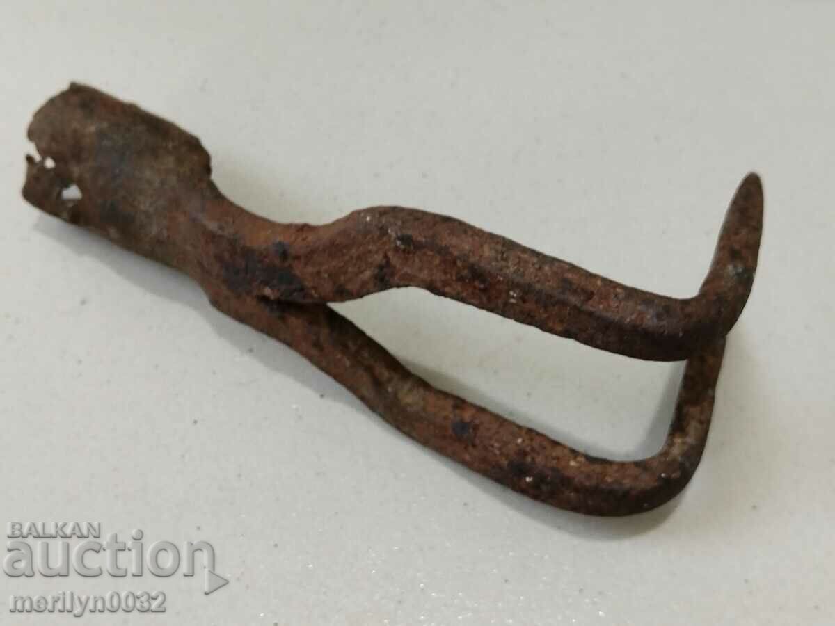 Old Wrought Two Prong, Pitchfork, Wrought Iron - 6 Old Wrought Two Prong, Pitchfork, Wrought Iron - 6