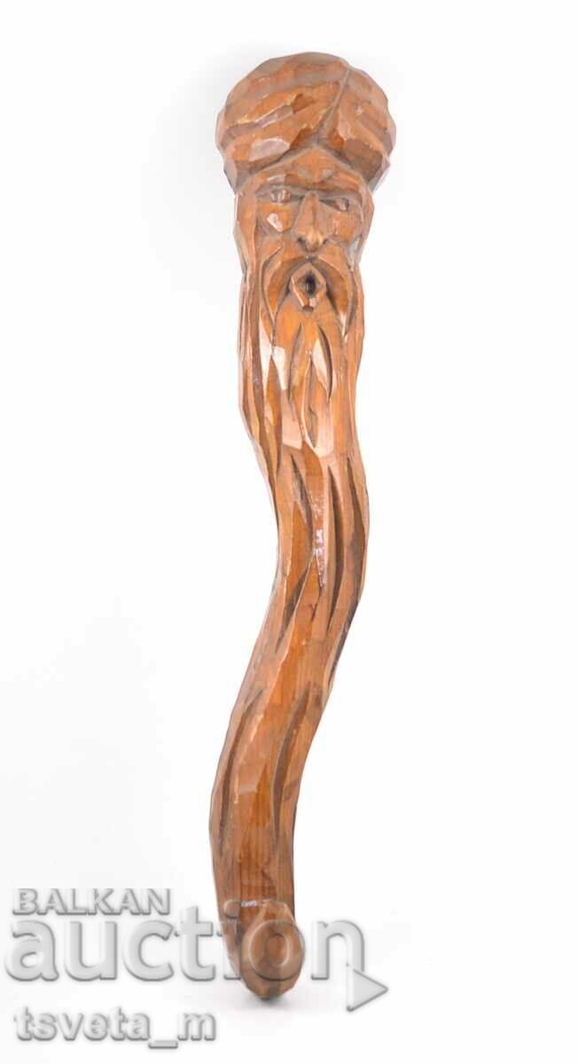 Дървена закачалка, дърворезба „ Духът от вълшебната лампа “.