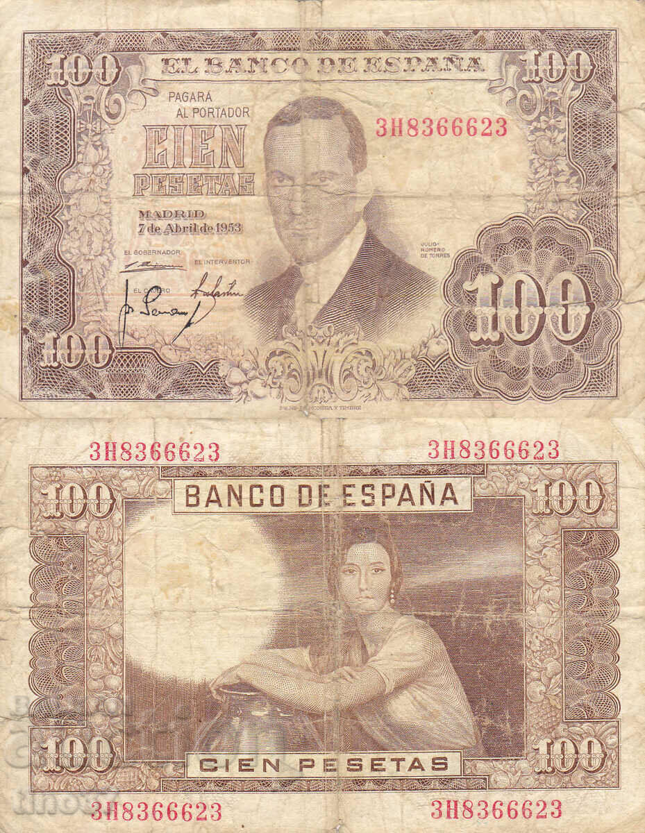 tino37- SPAIN - 100 PESETAS - 1953