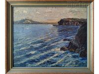 Poză, mare, valuri, stânci, artă. D. Dionisiev (1908-1992)