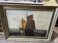 Oil painting - seascape / ships. #5674