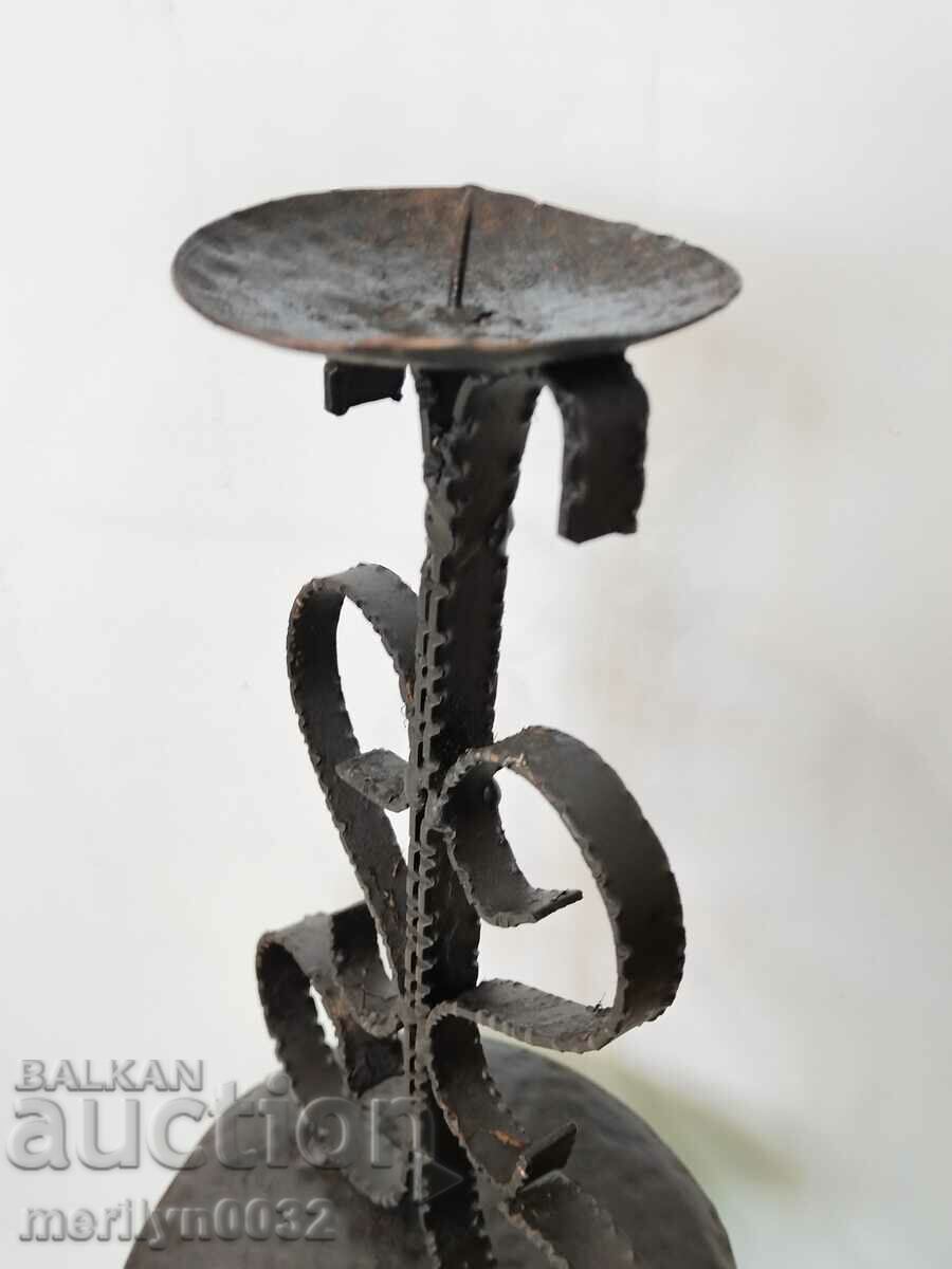 Old wrought iron candlestick - 6 Old wrought iron candlestick - 6