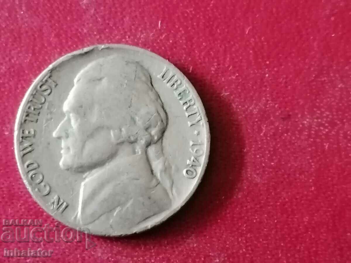 1940 год 5 цента  САЩ
