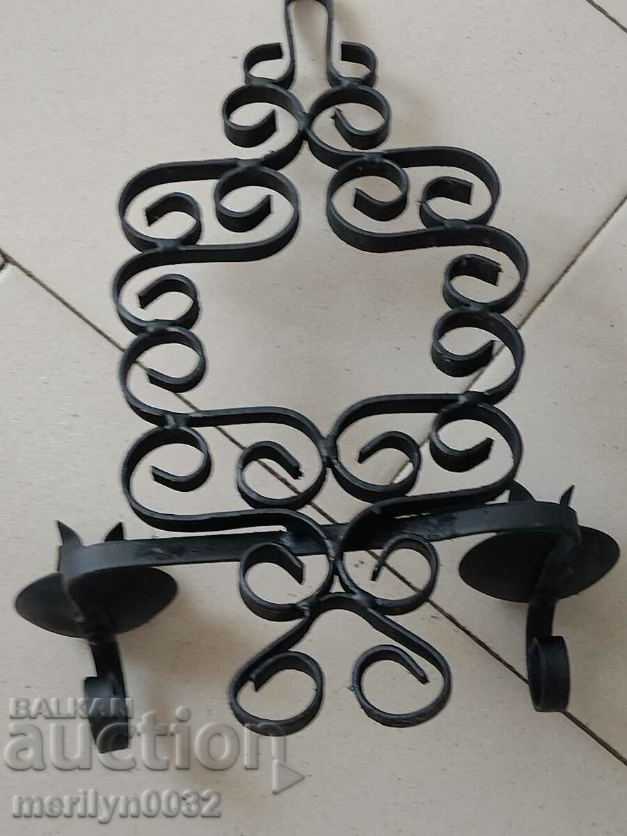 Old wrought iron candlestick - 5 Old wrought iron candlestick - 5