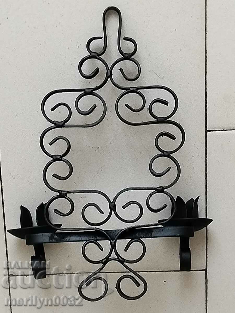 Old wrought iron candlestick - 6 Old wrought iron candlestick - 6