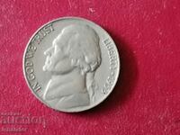 1953 год 5 цента буква S САЩ