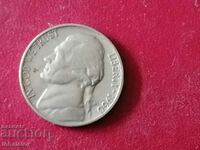 1960 год 5 цента буква D САЩ куриоз