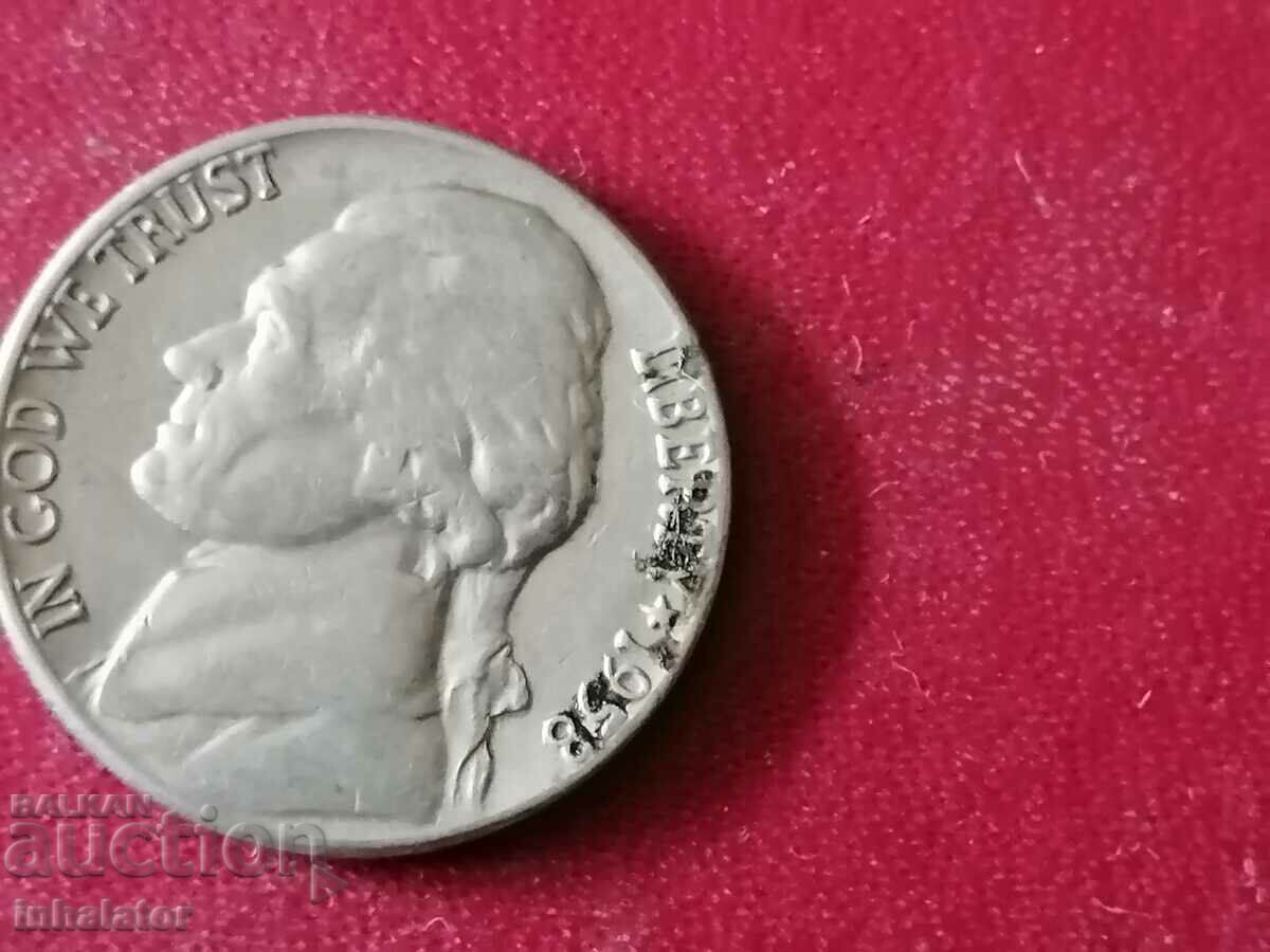 1958 5 cent letter D USA