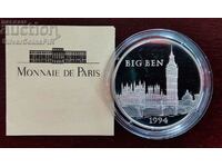 Silver 15 ECU 100 Franc Big Ben 1994 France