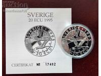 Сребро 20 Екю Карл Лин 1995 Швеция